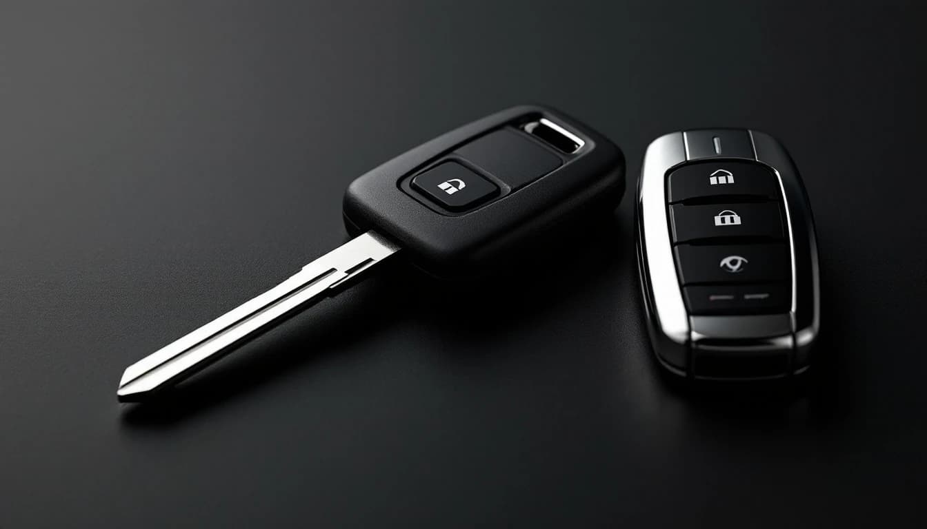 Llave de auto con chip transpondedor recién cortada y programada por un cerrajero automotriz móvil en Irving, Texas