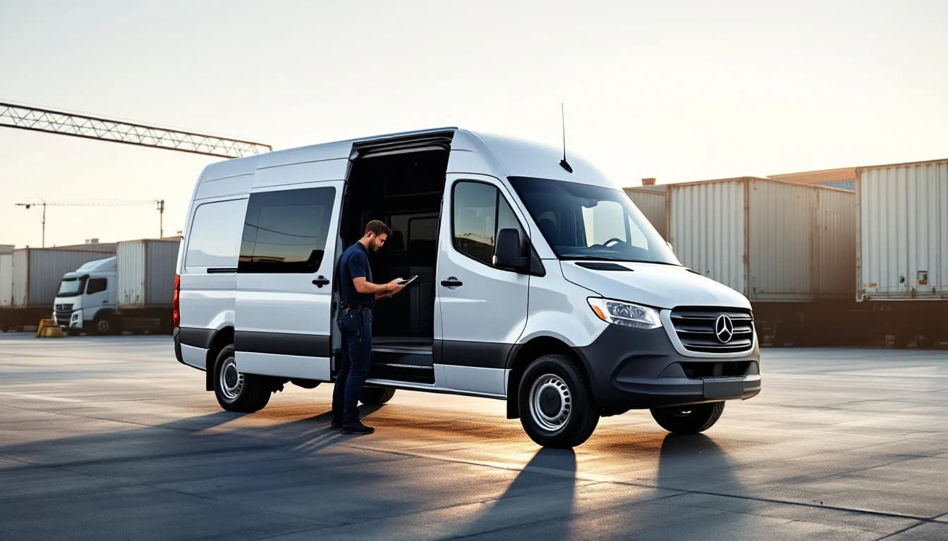 Cerrajero móvil programando llave de Mercedes Sprinter en sitio en Irving, Texas