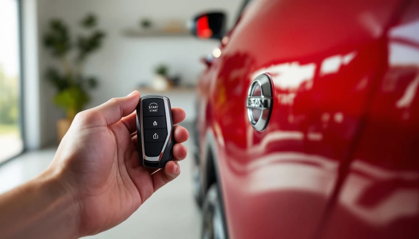 Cerrajero móvil programando una llave inteligente Nissan Intelligent Key en Coppell, Texas