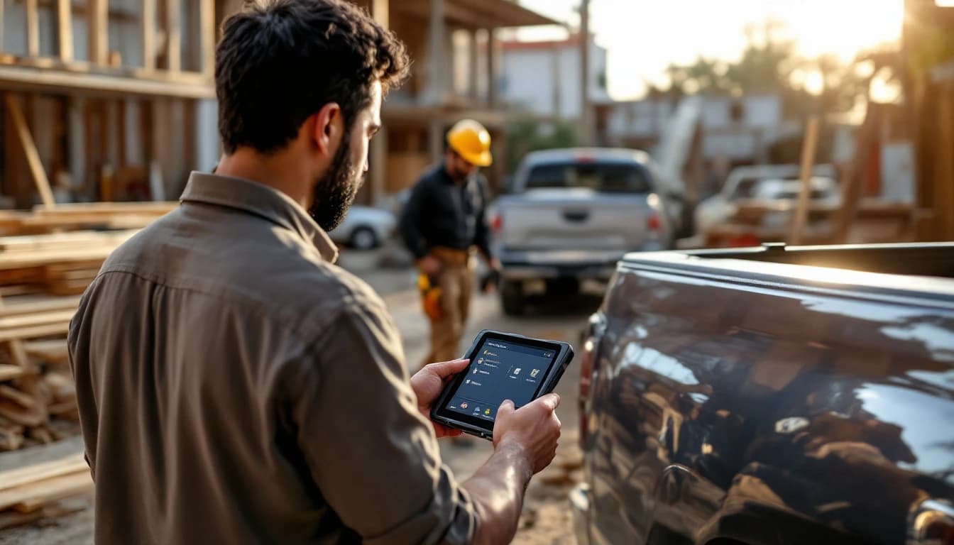 Cerrajero móvil programando la llave con chip de una Toyota Tacoma de trabajo en Grand Prairie TX