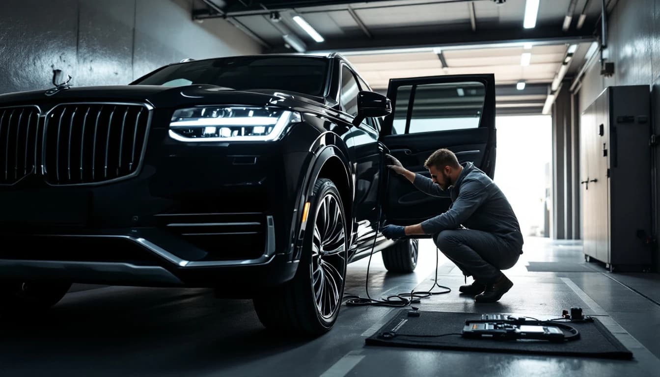Equipo de diagnóstico conectado a un BMW X7 para trabajo de módulo BDC e inmovilizador en Las Colinas, Irving, Texas
